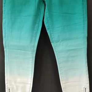 Prana green jeans zipper at legs